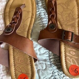 Blowfish Brown Braided Leather Sandals